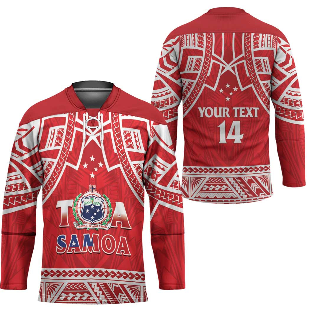 Samoa Rugby Custom Hockey Jersey Toa Samoa Pacific Sporty Red - Polynesian Pride