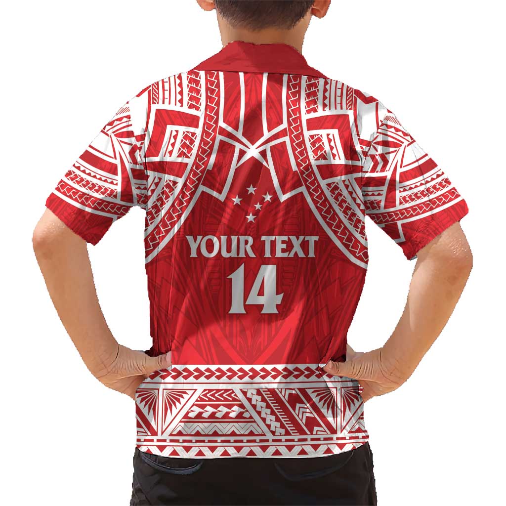Samoa Rugby Custom Kid Hawaiian Shirt Toa Samoa Pacific Sporty Red - Polynesian Pride