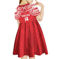 Samoa Rugby Custom Kid Short Sleeve Dress Toa Samoa Pacific Sporty Red - Polynesian Pride