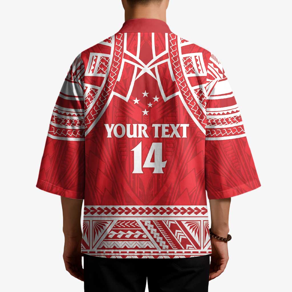 Samoa Rugby Custom Kimono Toa Samoa Pacific Sporty Red - Polynesian Pride