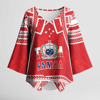 Samoa Rugby Custom Kimono Sleeve Blouse Toa Samoa Pacific Sporty Red - Polynesian Pride