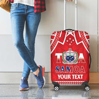 Samoa Rugby Custom Luggage Cover Toa Samoa Pacific Sporty Red - Polynesian Pride
