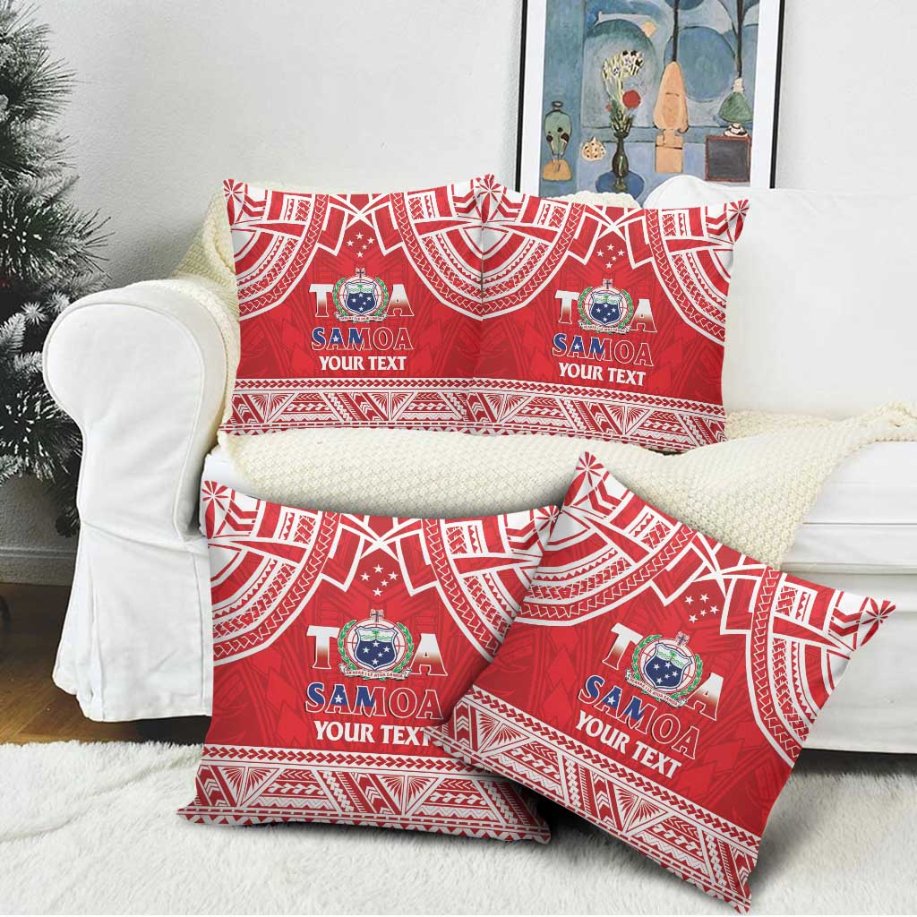 Samoa Rugby Custom Pillow Cover Toa Samoa Pacific Sporty Red - Polynesian Pride