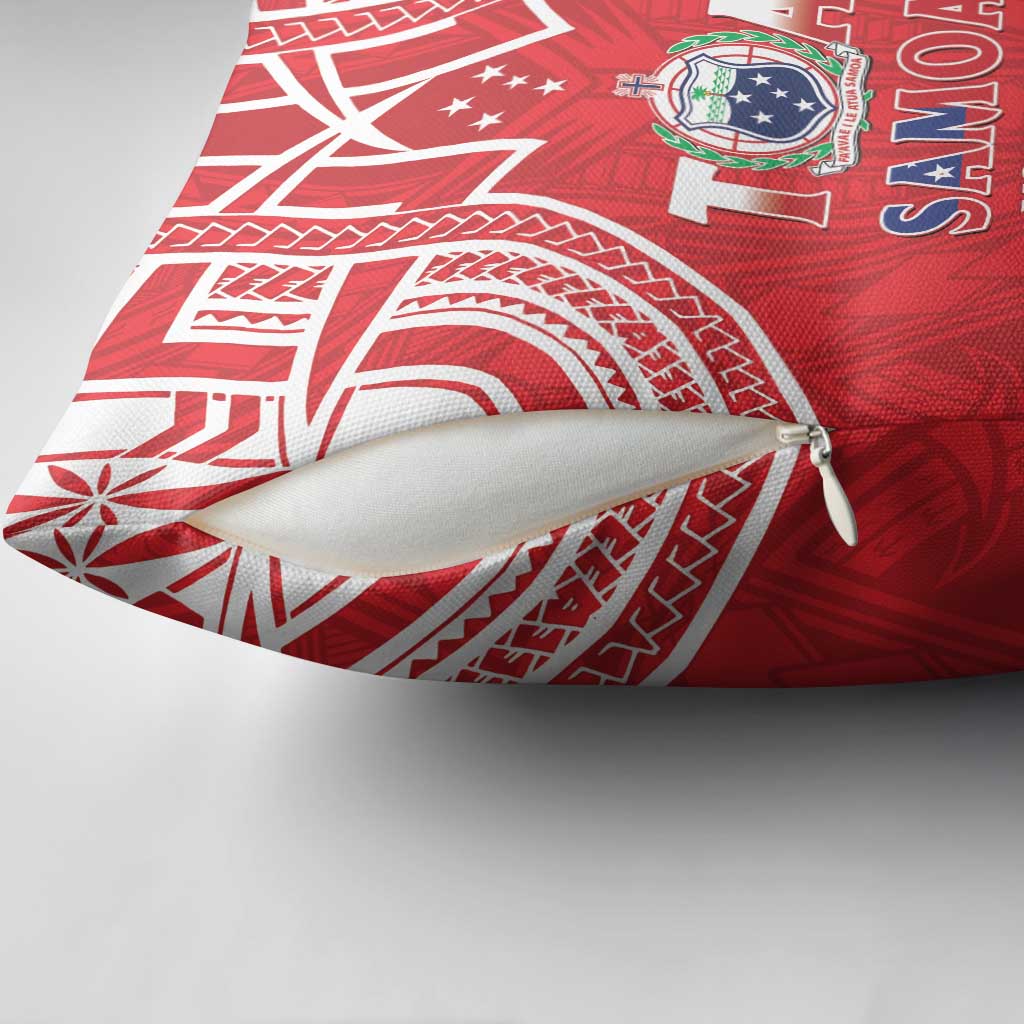 Samoa Rugby Custom Pillow Cover Toa Samoa Pacific Sporty Red - Polynesian Pride