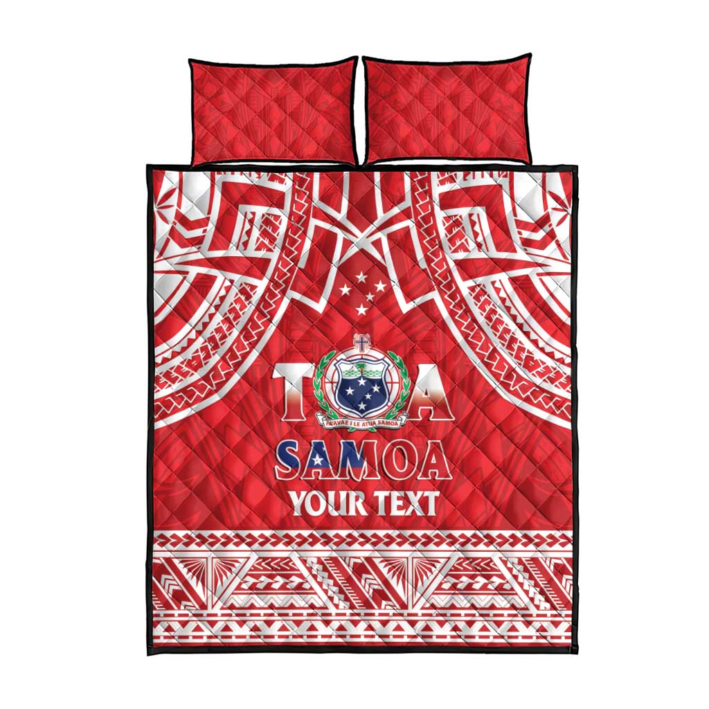 Samoa Rugby Custom Quilt Bed Set Toa Samoa Pacific Sporty Red - Polynesian Pride
