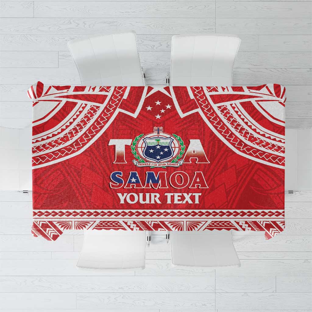Samoa Rugby Custom Tablecloth Toa Samoa Pacific Sporty Red - Polynesian Pride
