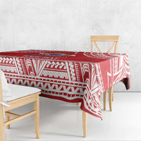 Samoa Rugby Custom Tablecloth Toa Samoa Pacific Sporty Red - Polynesian Pride