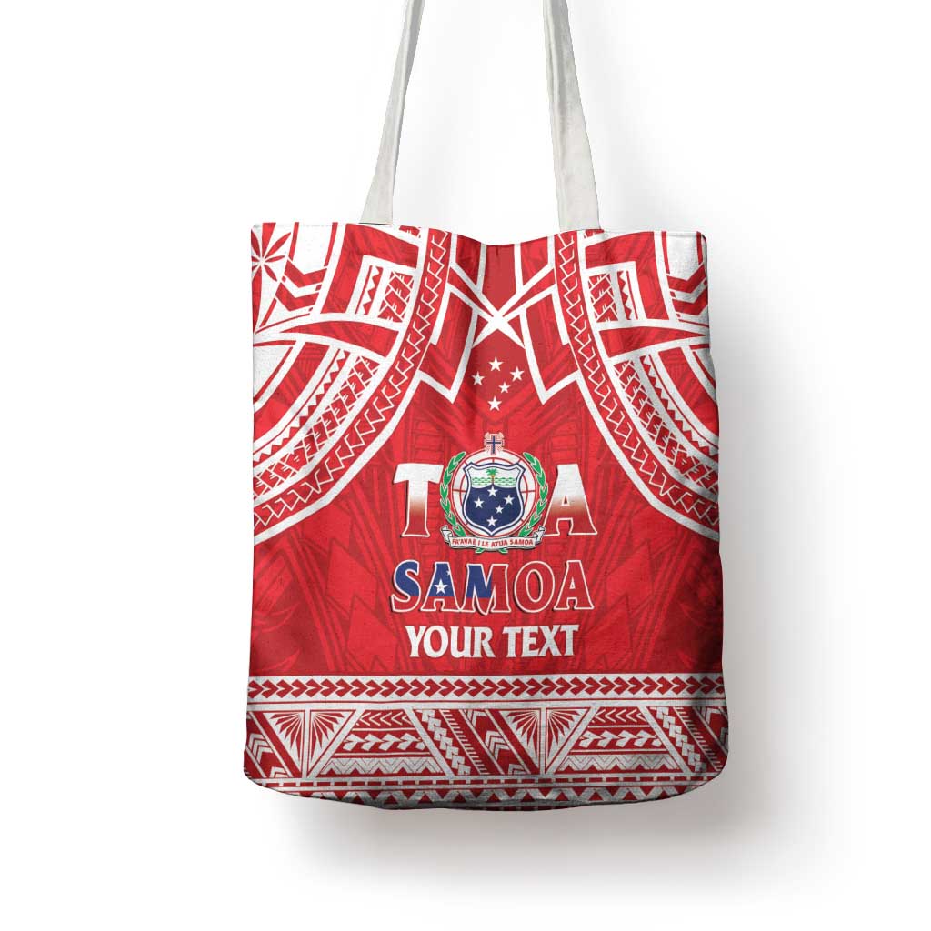 Samoa Rugby Custom Tote Bag Toa Samoa Pacific Sporty Red - Polynesian Pride