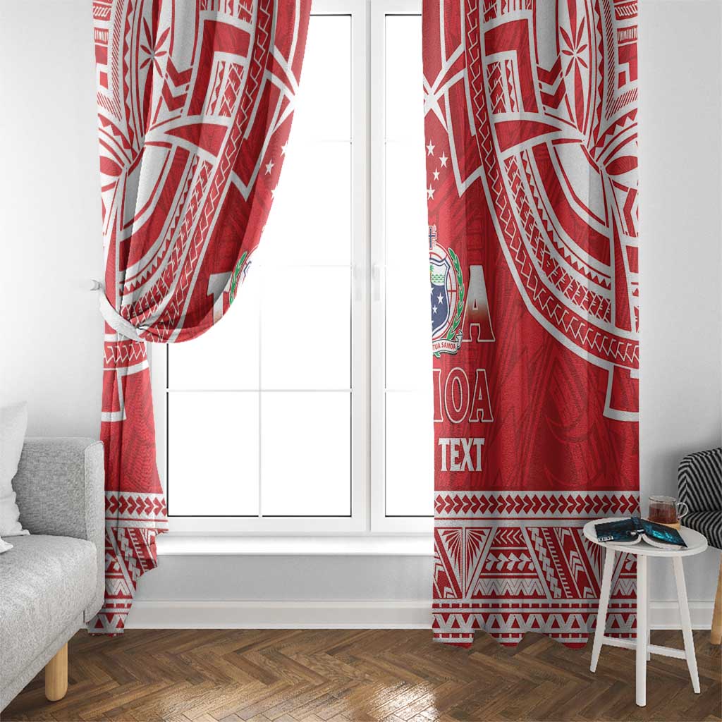 Samoa Rugby Custom Window Curtain Toa Samoa Pacific Sporty Red - Polynesian Pride