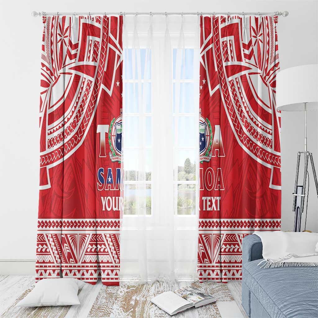 Samoa Rugby Custom Window Curtain Toa Samoa Pacific Sporty Red - Polynesian Pride
