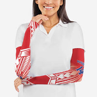 Toa Samoa Rugby Custom Arm Sleeves Samoa mo Samoa Polynesian Pacific Red - Polynesian Pride