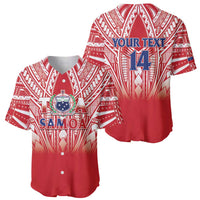 Toa Samoa Rugby Custom Baseball Jersey Samoa mo Samoa Polynesian Pacific Red - Polynesian Pride