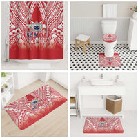 Toa Samoa Rugby Custom Bathroom Set Samoa mo Samoa Polynesian Pacific Red - Polynesian Pride