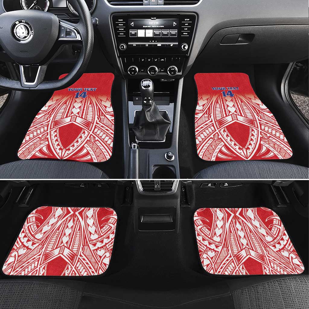 Toa Samoa Rugby Custom Car Mats Samoa mo Samoa Polynesian Pacific Red - Polynesian Pride
