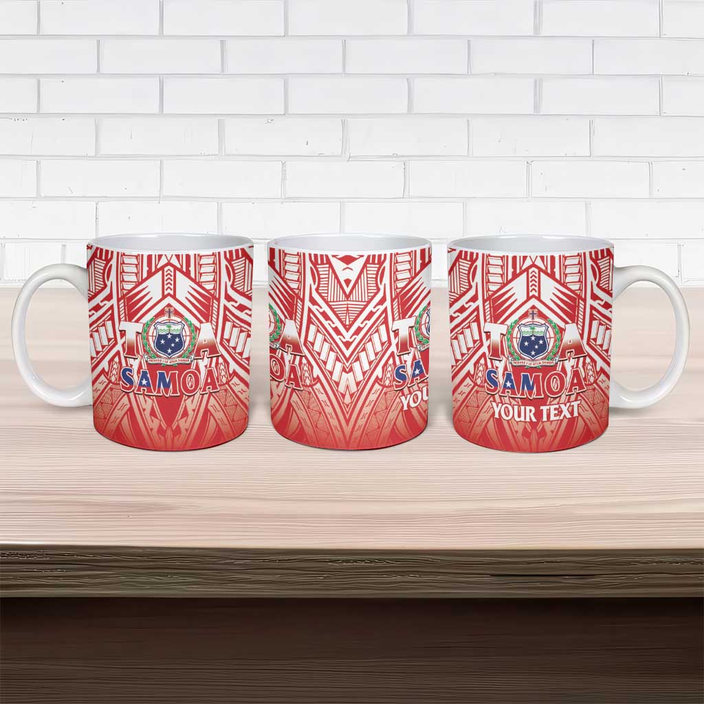 Toa Samoa Rugby Custom Ceramic Mug Samoa mo Samoa Polynesian Pacific Red - Polynesian Pride