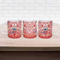 Toa Samoa Rugby Custom Ceramic Mug Samoa mo Samoa Polynesian Pacific Red - Polynesian Pride