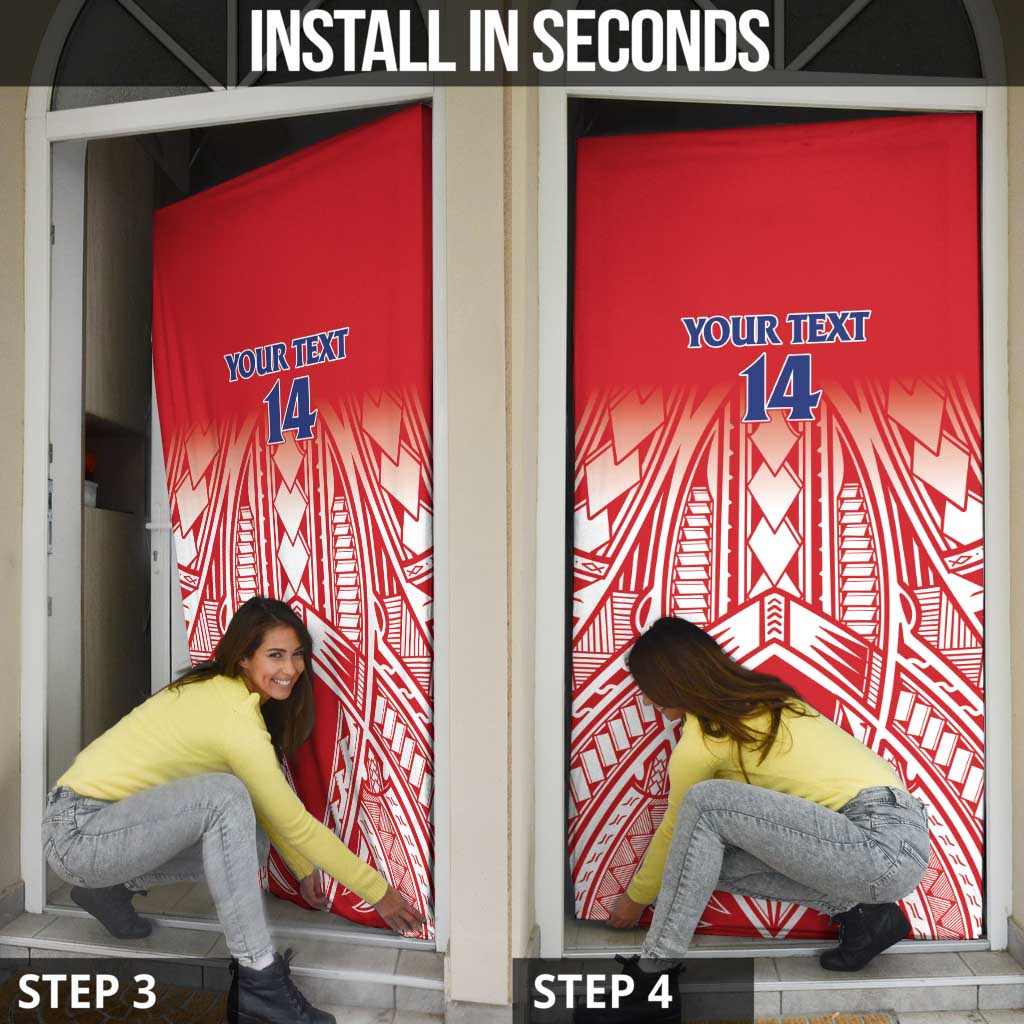 Toa Samoa Rugby Custom Door Cover Samoa mo Samoa Polynesian Pacific Red - Polynesian Pride