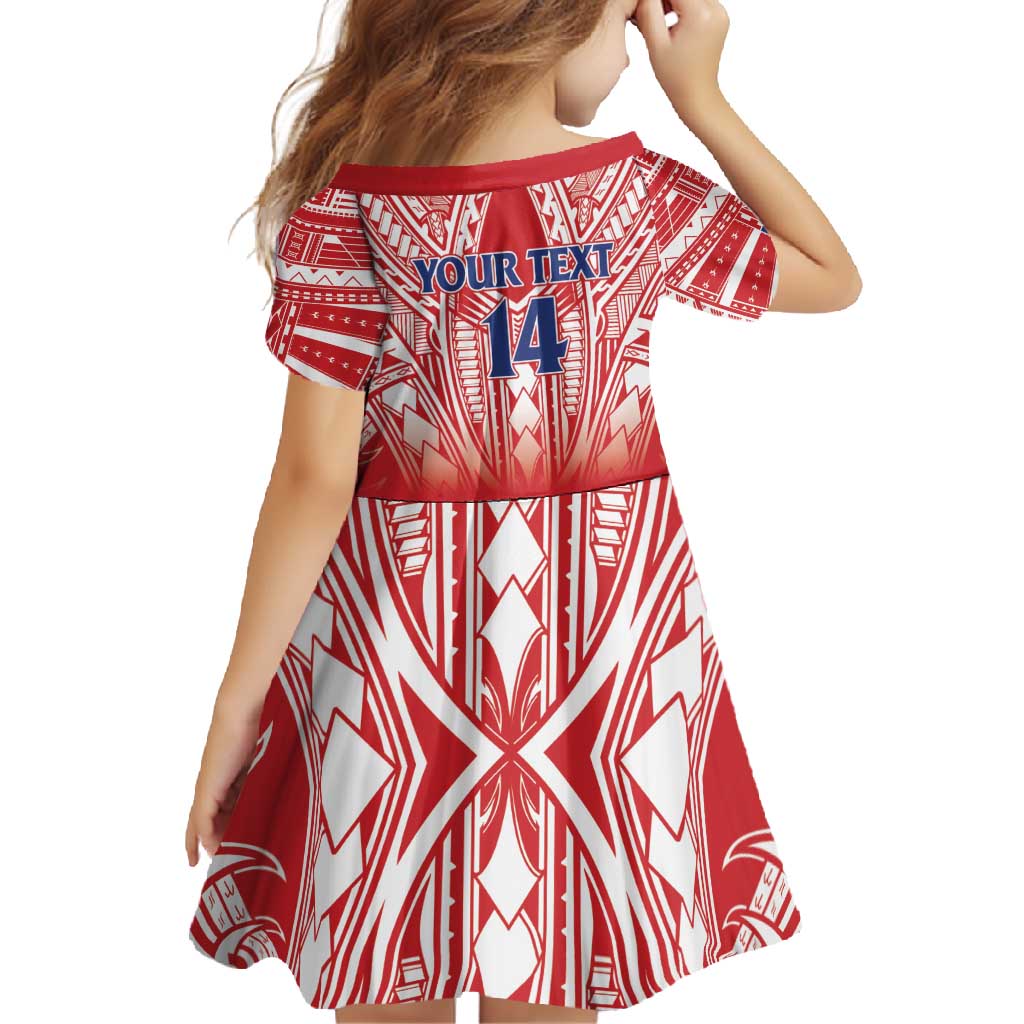 Toa Samoa Rugby Custom Family Matching Long Sleeve Bodycon Dress and Hawaiian Shirt Samoa mo Samoa Polynesian Pacific Red - Polynesian Pride