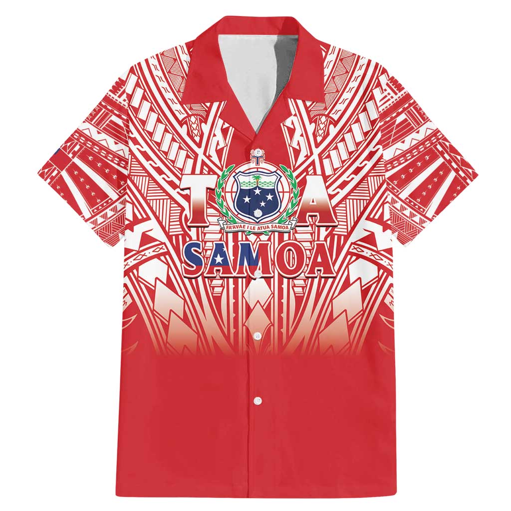 Toa Samoa Rugby Custom Family Matching Mermaid Dress and Hawaiian Shirt Samoa mo Samoa Polynesian Pacific Red - Polynesian Pride