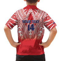 Toa Samoa Rugby Custom Family Matching Off Shoulder Maxi Dress and Hawaiian Shirt Samoa mo Samoa Polynesian Pacific Red - Polynesian Pride