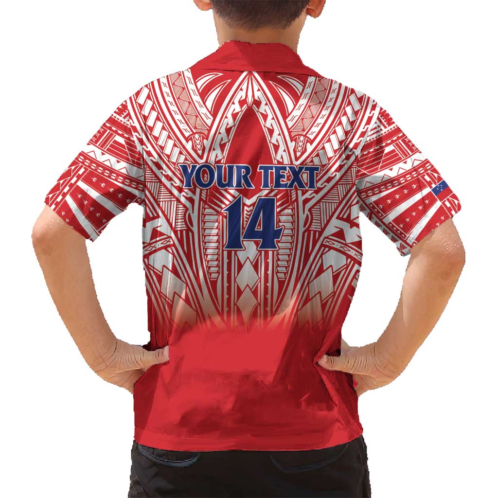 Toa Samoa Rugby Custom Family Matching Off Shoulder Short Dress and Hawaiian Shirt Samoa mo Samoa Polynesian Pacific Red - Polynesian Pride