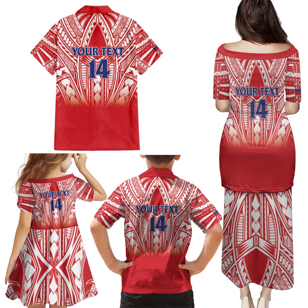 Toa Samoa Rugby Custom Family Matching Puletasi and Hawaiian Shirt Samoa mo Samoa Polynesian Pacific Red - Polynesian Pride