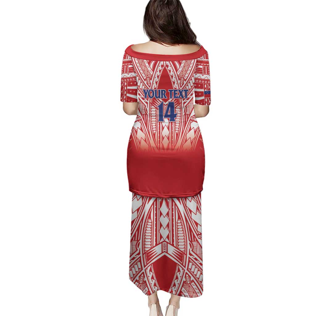 Toa Samoa Rugby Custom Family Matching Puletasi and Hawaiian Shirt Samoa mo Samoa Polynesian Pacific Red - Polynesian Pride