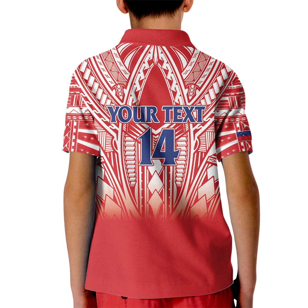 Toa Samoa Rugby Custom Kid Polo Shirt Samoa mo Samoa Polynesian Pacific Red - Polynesian Pride