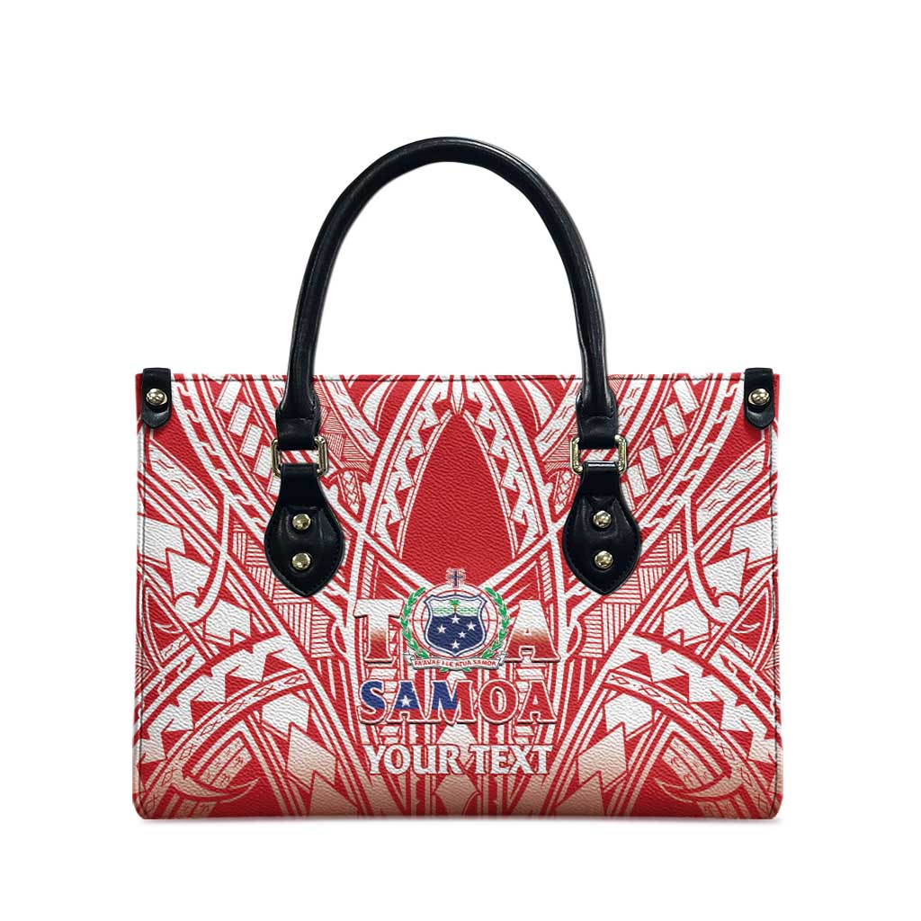 Toa Samoa Rugby Custom Leather Bag Samoa mo Samoa Polynesian Pacific Red - Polynesian Pride