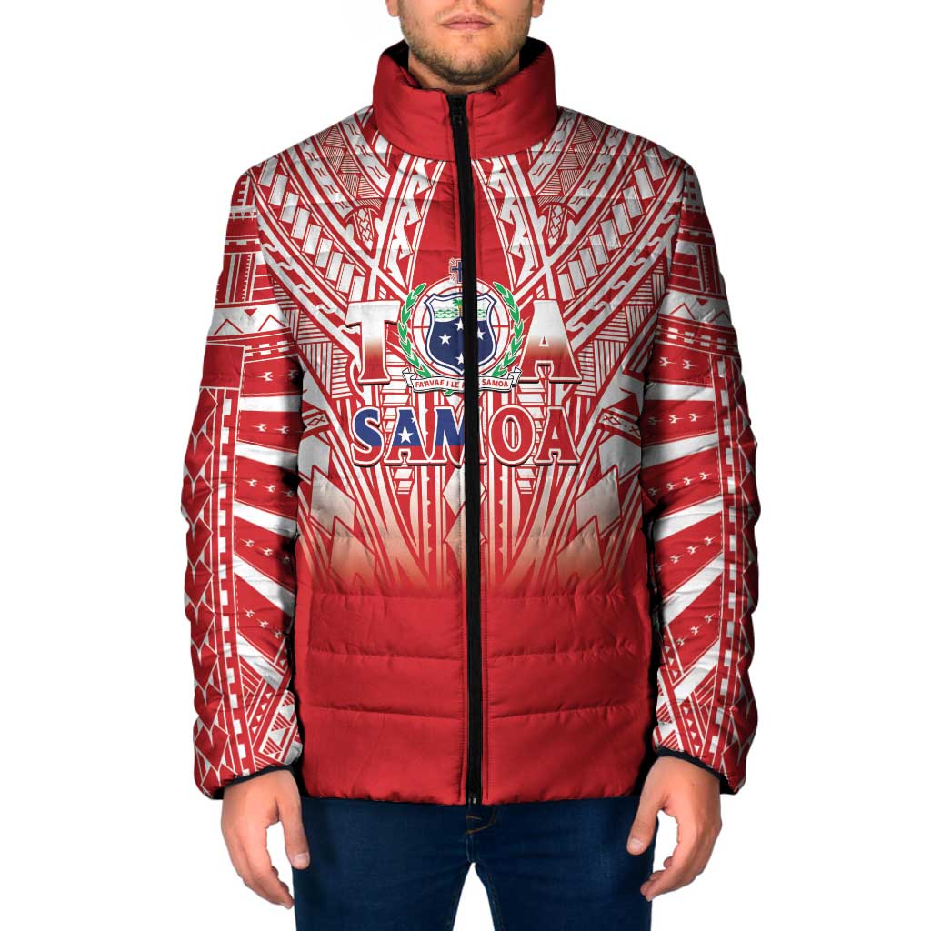 Toa Samoa Rugby Custom Padded Jacket Samoa mo Samoa Polynesian Pacific Red - Polynesian Pride