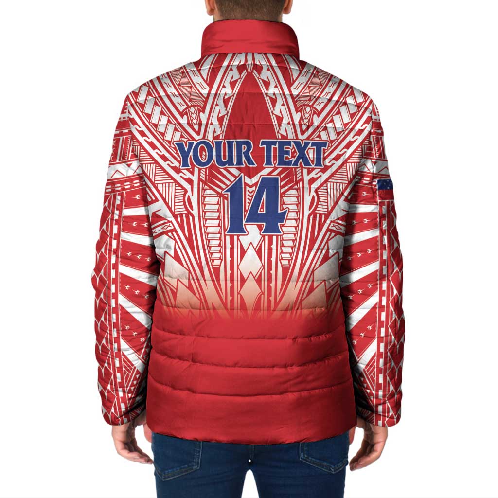 Toa Samoa Rugby Custom Padded Jacket Samoa mo Samoa Polynesian Pacific Red - Polynesian Pride