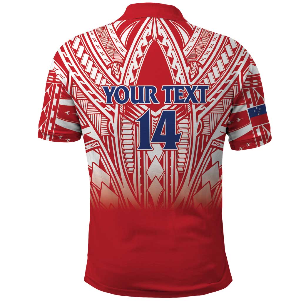 Toa Samoa Rugby Custom Polo Shirt Samoa mo Samoa Polynesian Pacific Red - Polynesian Pride