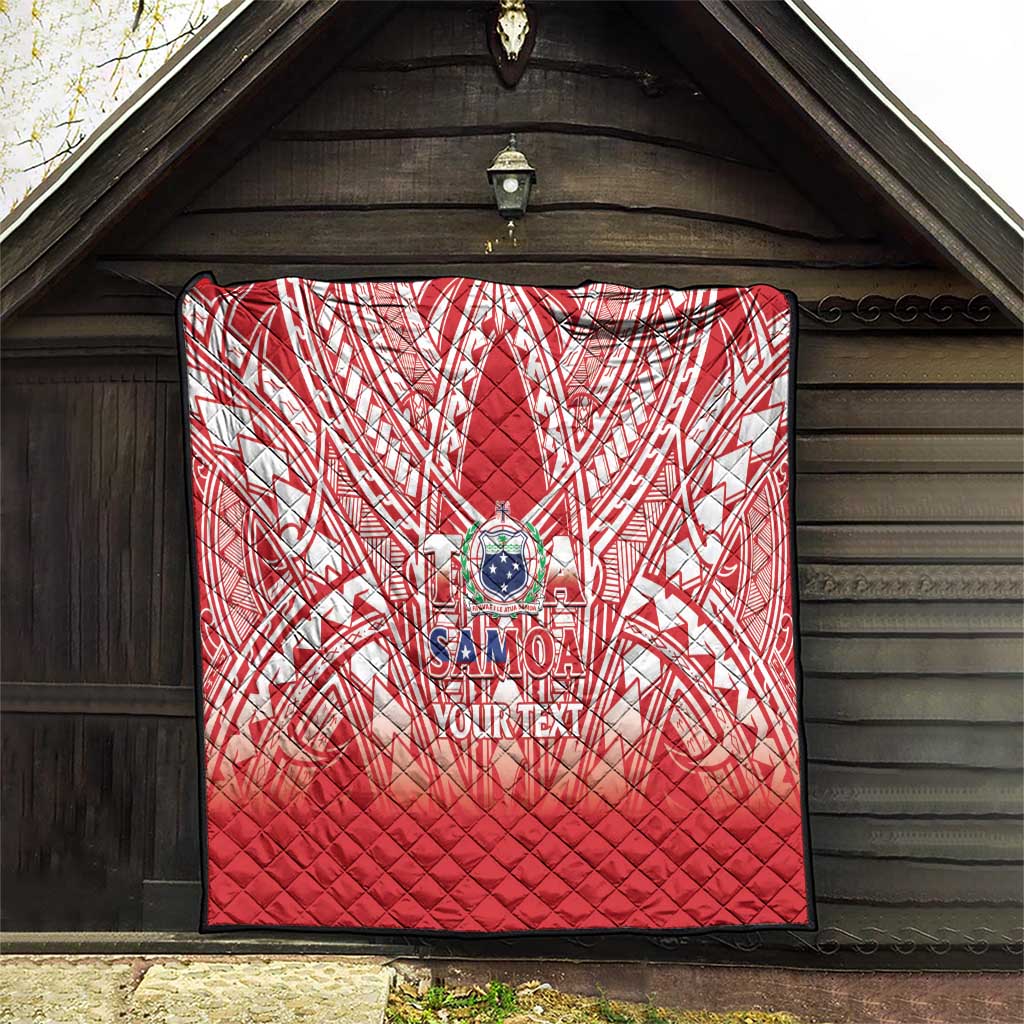 Toa Samoa Rugby Custom Quilt Samoa mo Samoa Polynesian Pacific Red - Polynesian Pride