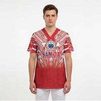 Toa Samoa Rugby Custom Scrub Top Samoa mo Samoa Polynesian Pacific Red - Polynesian Pride