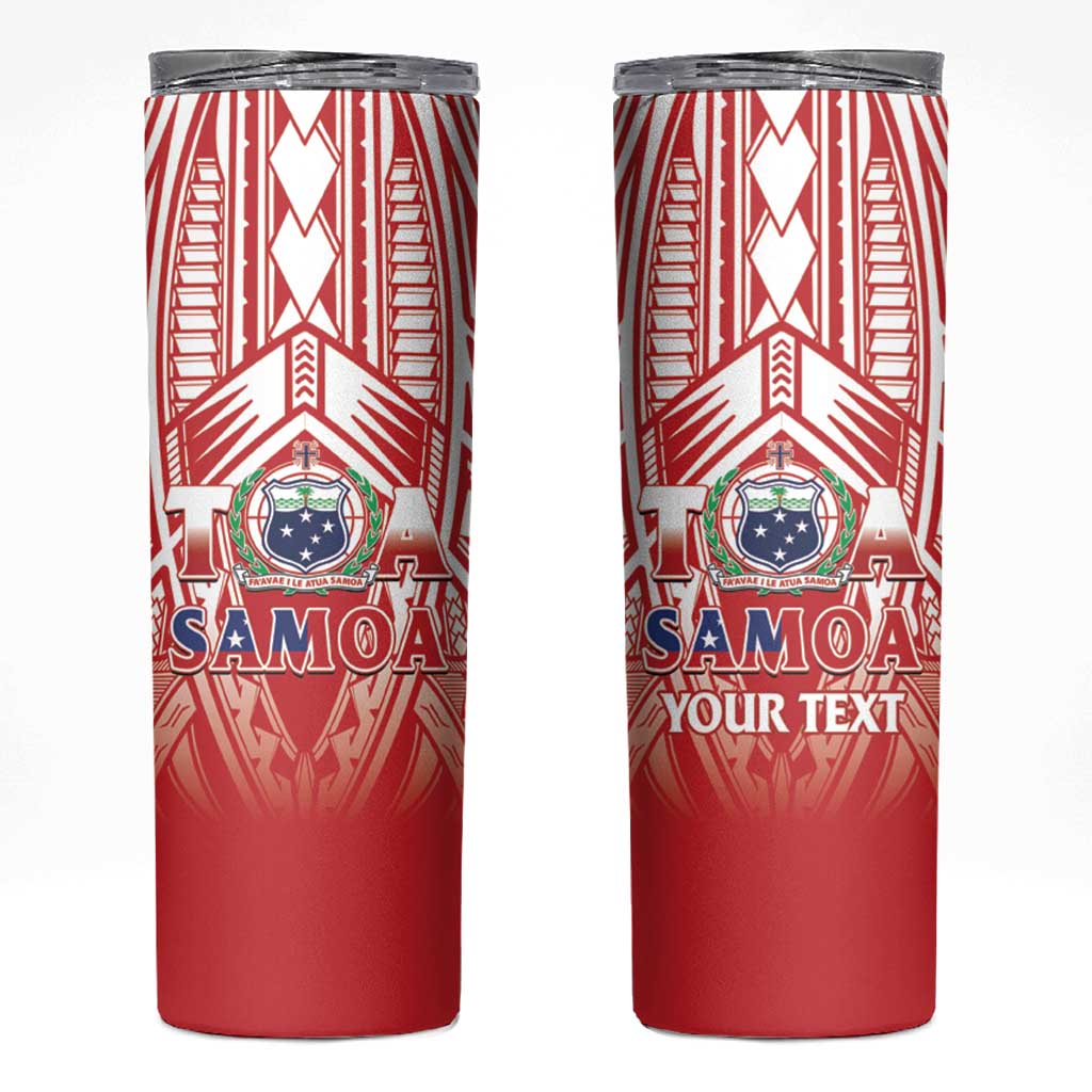 Toa Samoa Rugby Custom Skinny Tumbler Samoa mo Samoa Polynesian Pacific Red - Polynesian Pride