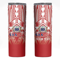 Toa Samoa Rugby Custom Skinny Tumbler Samoa mo Samoa Polynesian Pacific Red - Polynesian Pride