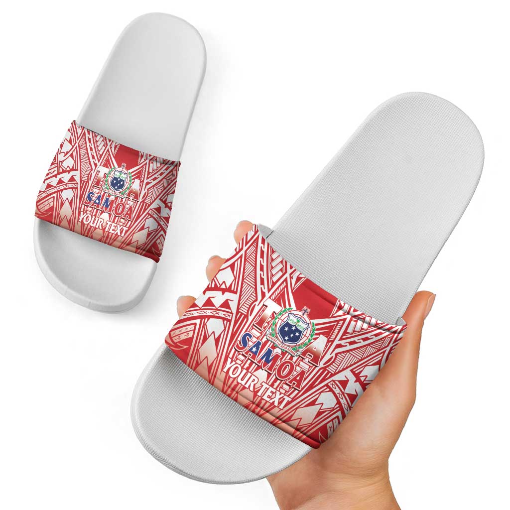 Toa Samoa Rugby Custom Slide Sandals Samoa mo Samoa Polynesian Pacific Red - Polynesian Pride