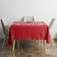 Toa Samoa Rugby Custom Tablecloth Samoa mo Samoa Polynesian Pacific Red - Polynesian Pride