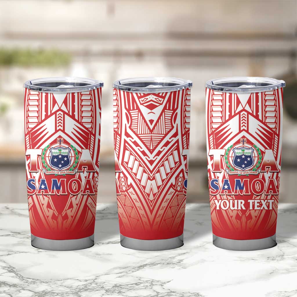 Toa Samoa Rugby Custom Tumbler Cup Samoa mo Samoa Polynesian Pacific Red - Polynesian Pride
