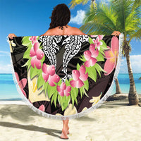 Polynesia Valentine's Day Beach Blanket Hammerhead Shark Plumeria With Polynesian Pattern