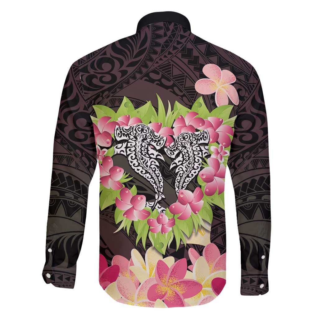 Polynesia Valentine's Day Family Matching Mermaid Dress and Hawaiian Shirt Hammerhead Shark Plumeria With Polynesian Pattern LT14 - Polynesian Pride