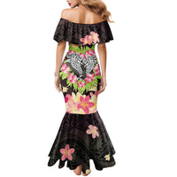 Polynesia Valentine's Day Family Matching Mermaid Dress and Hawaiian Shirt Hammerhead Shark Plumeria With Polynesian Pattern LT14 - Polynesian Pride