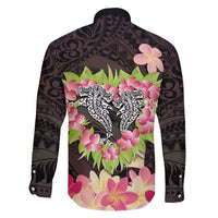 Polynesia Valentine's Day Family Matching Off Shoulder Maxi Dress and Hawaiian Shirt Hammerhead Shark Plumeria With Polynesian Pattern LT14 - Polynesian Pride