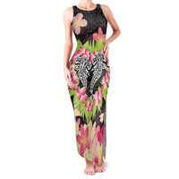 Polynesia Valentine's Day Family Matching Tank Maxi Dress and Hawaiian Shirt Hammerhead Shark Plumeria With Polynesian Pattern LT14 Mom's Dress Black - Polynesian Pride