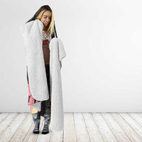 Polynesia Valentine's Day Hooded Blanket Hammerhead Shark Plumeria With Polynesian Pattern