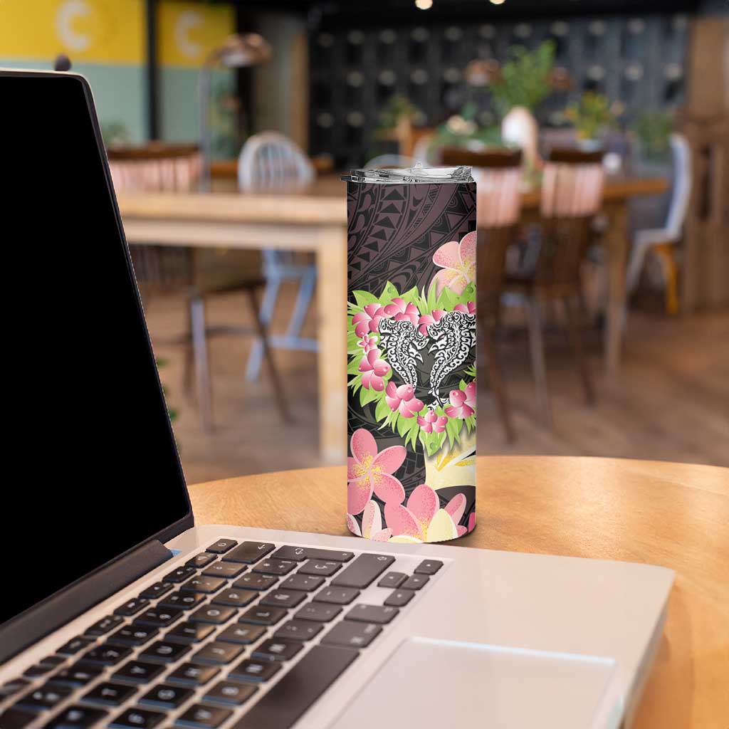 Polynesia Valentine's Day Skinny Tumbler Hammerhead Shark Plumeria With Polynesian Pattern LT14 - Polynesian Pride