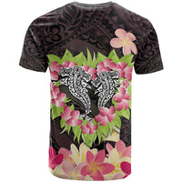 Polynesia Valentine's Day T Shirt Hammerhead Shark Plumeria With Polynesian Pattern LT14 - Polynesian Pride