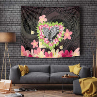 Polynesia Valentine's Day Tapestry Hammerhead Shark Plumeria With Polynesian Pattern