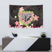 Polynesia Valentine's Day Tapestry Hammerhead Shark Plumeria With Polynesian Pattern