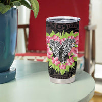 Polynesia Valentine's Day Tumbler Cup Hammerhead Shark Plumeria With Polynesian Pattern LT14 - Polynesian Pride